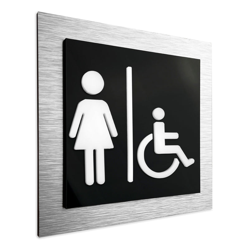 FEMALE BATHROOM SYMBOL - HANDICAP SIGN - WC Decal | ALUMADESIGNCO