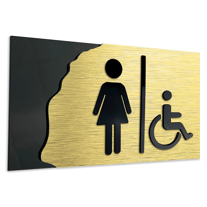 HANDICAP SIGN - FEMALE BATHROOM SYMBOL - WC Decal | ALUMADESIGNCO