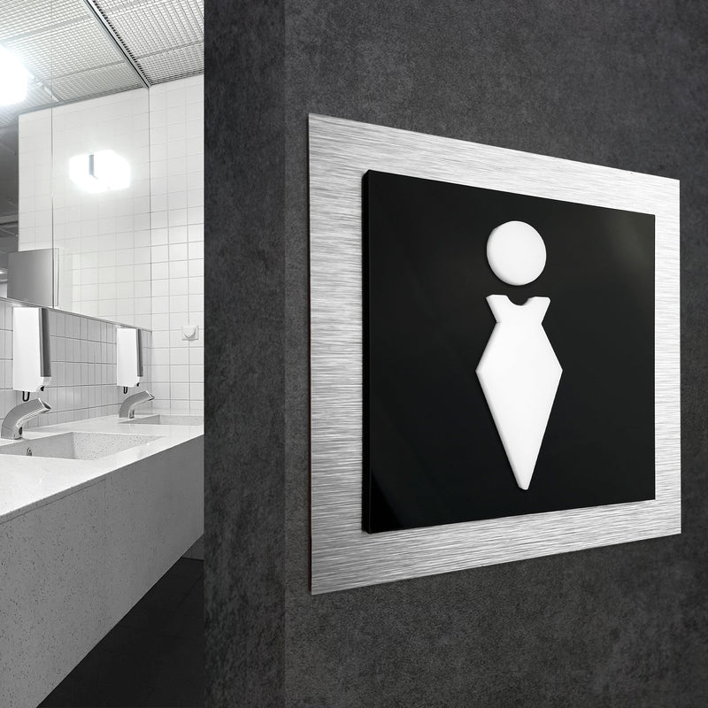 FEMALE BATHROOM SIGN - Office Door - Women Symbol | ALUMADESIGNCO