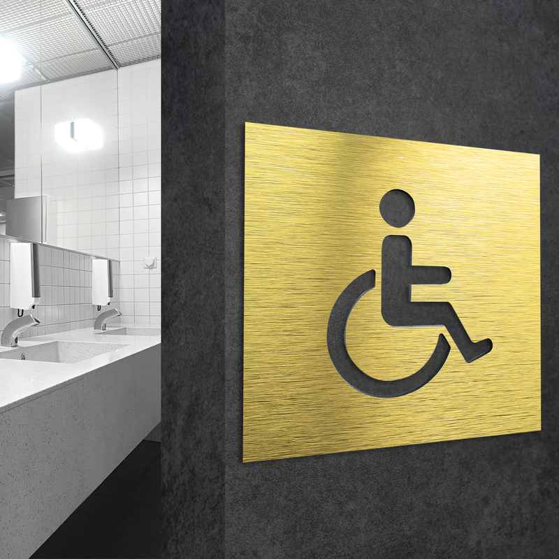 HANDICAP SIGN - BATHROOM SYMBOL - Unisex Toilet Decals | ALUMADESIGNCO