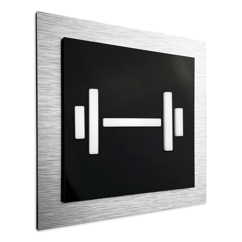 GYM SIGN - Fitness Room Symbol  / Decal | ALUMADESIGNCO