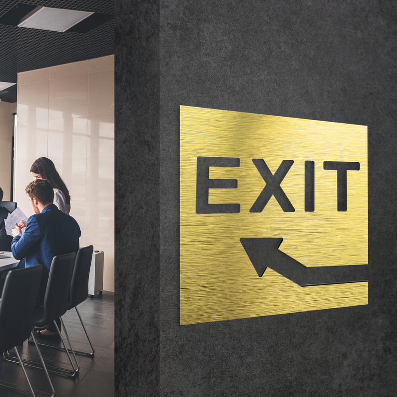 Exit Sign - Office, Hotel Door / Wall Decals | ALUMADESIGNCO