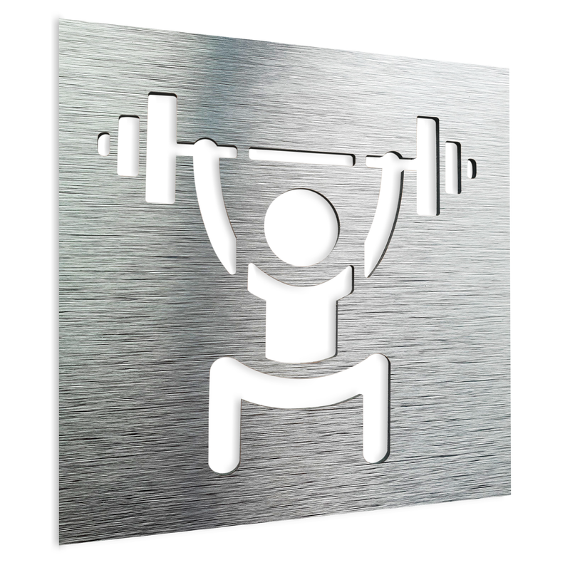 GYM SIGN - Workout Door/Room - Dumbbell Signage | ALUMADESIGNCO