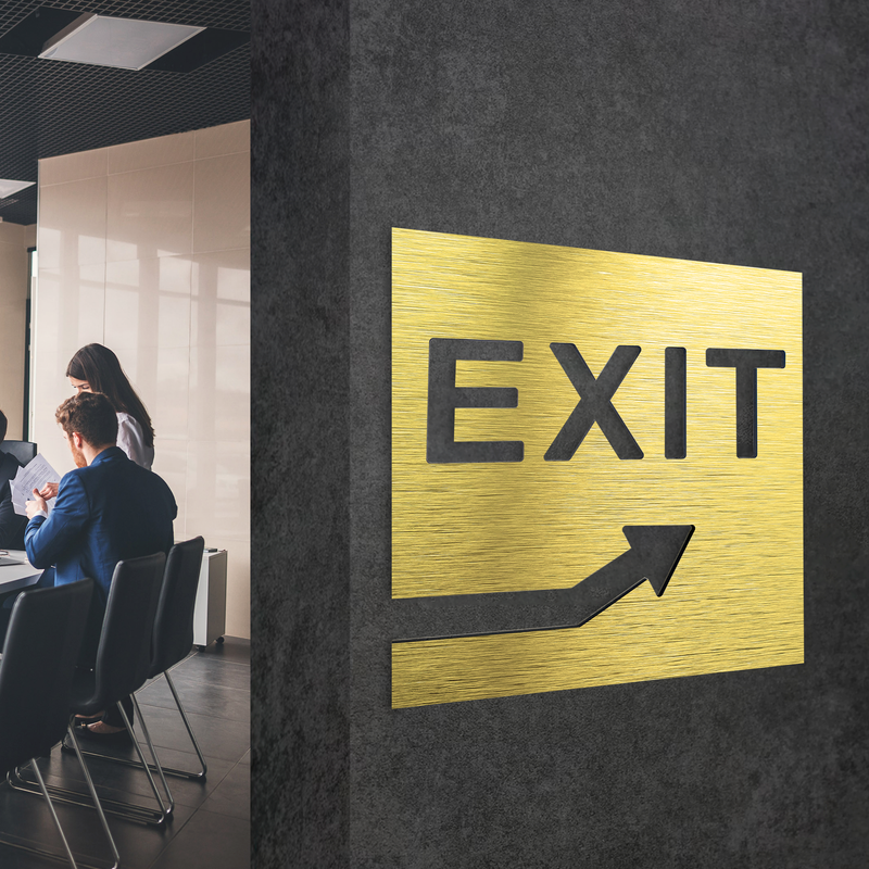 Exit Sign - Office, Hotel Door / Wall Decals | ALUMADESIGNCO