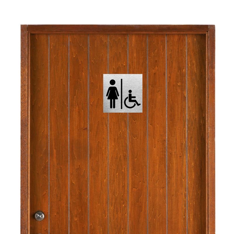 HANDICAP SIGN - FEMALE BATHROOM SYMBOL - WC Decal | ALUMADESIGNCO
