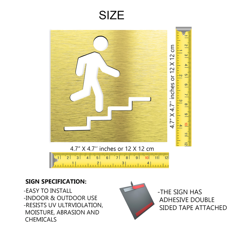 STAIRS SIGN - Right-Up - ALUMA Door Signs - Custom Door Signs For Business & Office