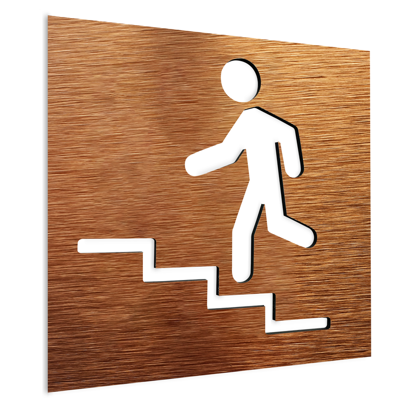 STAIRS SIGN - Left - Up - ALUMA Door Signs - Custom Door Signs For Business & Office