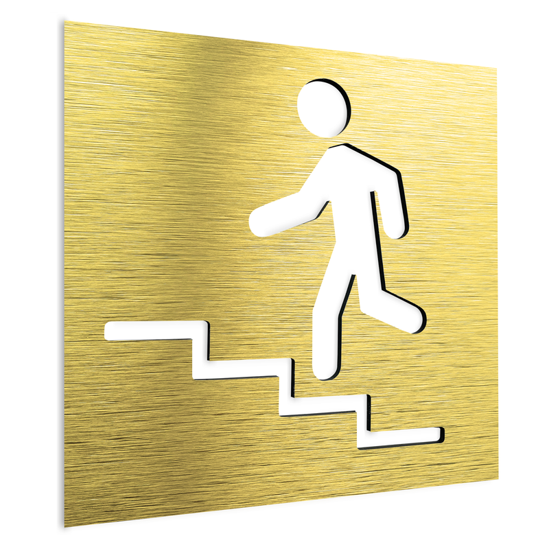 STAIRS SIGN - Left - Up - ALUMA Door Signs - Custom Door Signs For Business & Office