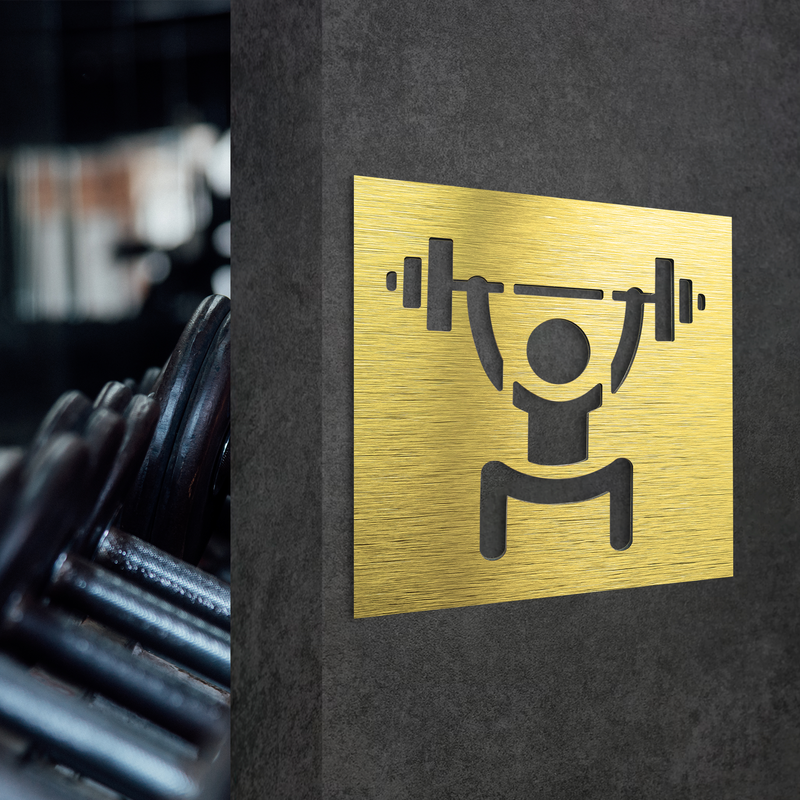 GYM SIGN - Workout Door/Room - Dumbbell Signage | ALUMADESIGNCO