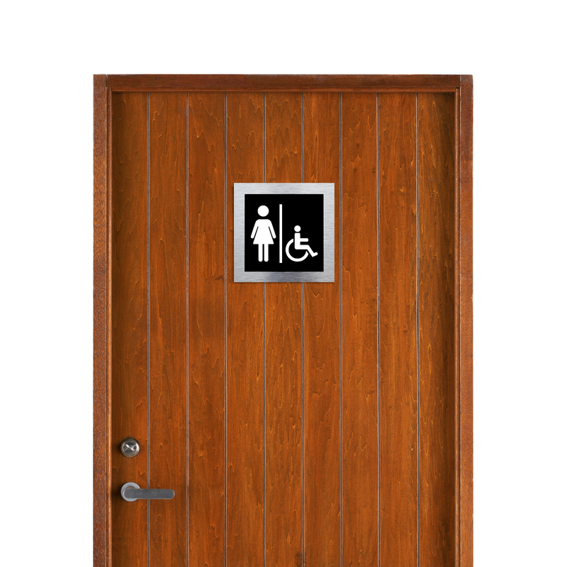 FEMALE BATHROOM SYMBOL - HANDICAP SIGN - WC Decal | ALUMADESIGNCO