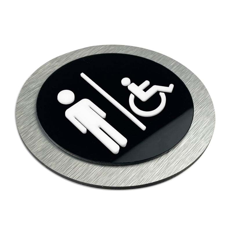HANDICAP SIGN - MALE BATHROOM SYMBOL - WC Decal | ALUMADESIGNCO