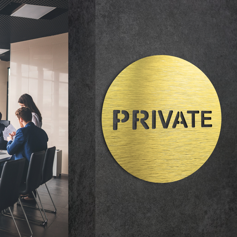 PRIVATE OFFICE ROOM SIGNS - ALUMA Door Signs - Custom Door Signs For Business & Office
