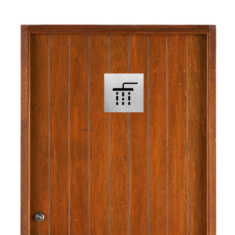 SHOWER DOOR SIGN - ALUMA Door Signs - Custom Door Signs For Business & Office