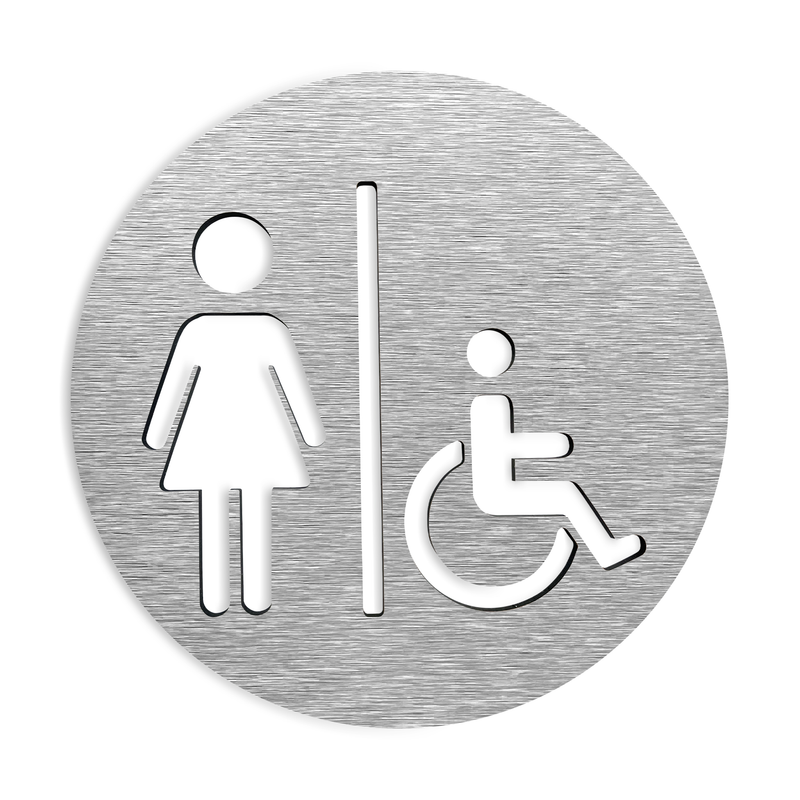 HANDICAP SIGN - FEMALE BATHROOM SYMBOL | ALUMADESIGNCO