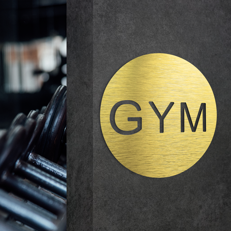 GYM SIGN - Workout Door Decal / Symbol | ALUMADESIGNCO