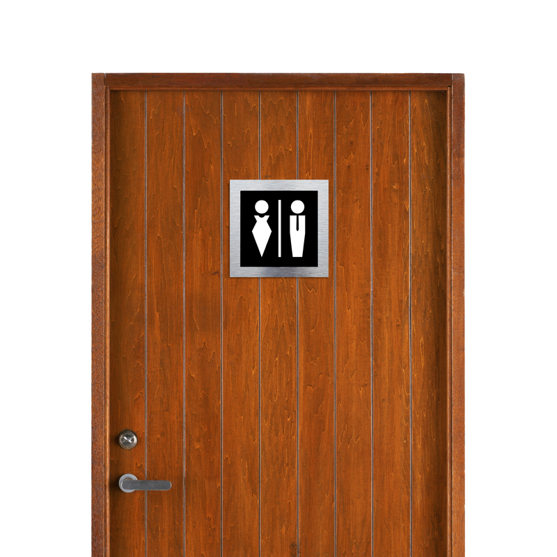 UNISEX BATHROOM SIGNS - Restroom Male Female Symbol | ALUMADESIGNCO 